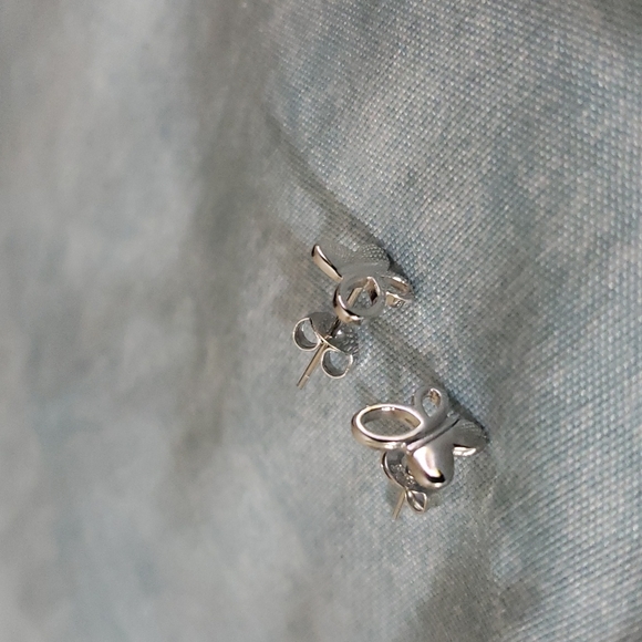 Sterling Silver Butterfly Earrings - Picture 3 of 3